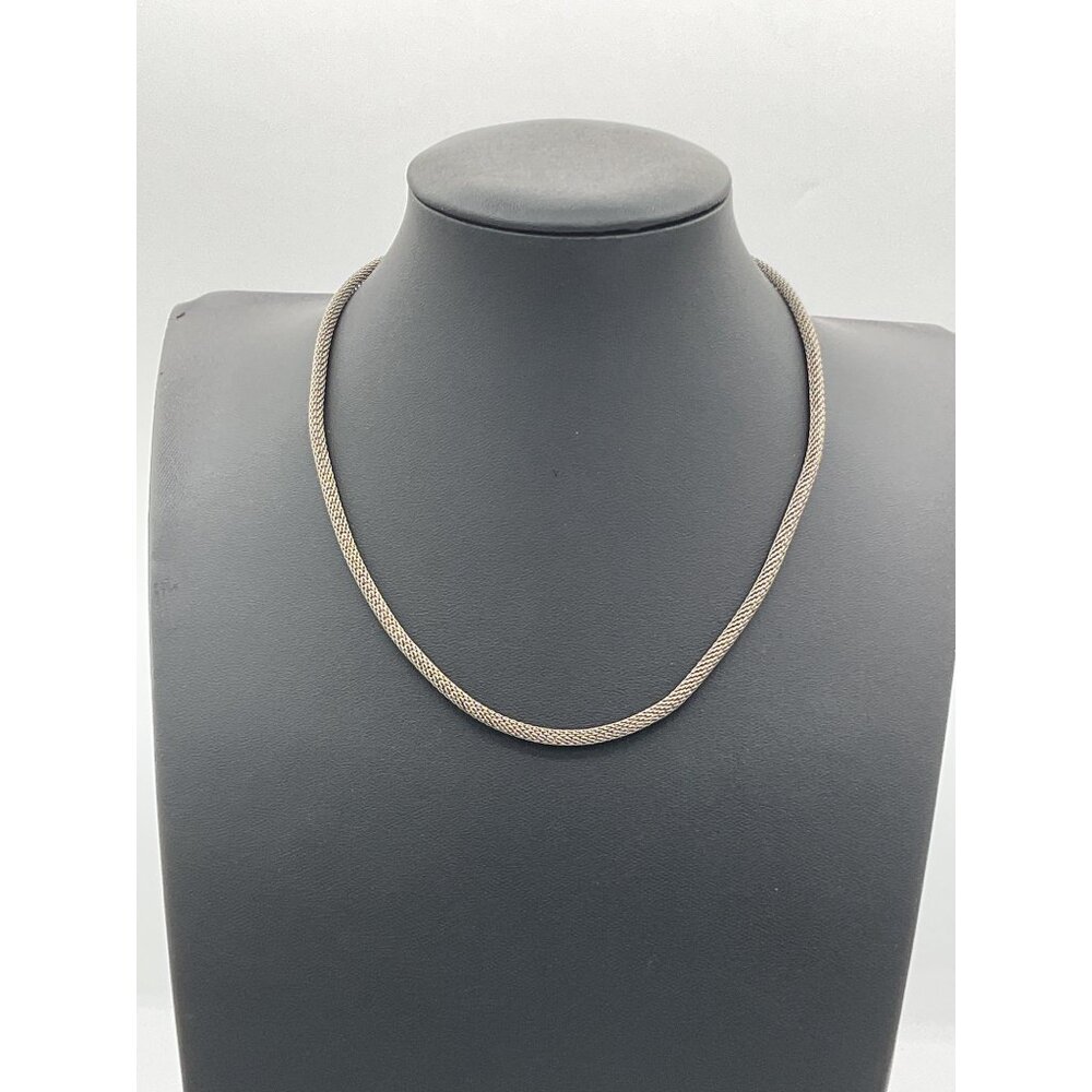 Stainless Steel Mesh Choker Necklace With Adjustable Chain For Women